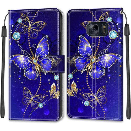 Coque Pour Samsung Galaxy S7, Coque Samsung S7, Etui Protection Housse Premium En Cuir Pu, Emplacements Cartes , Pochette Flip Case Pour Galaxy S7 Book