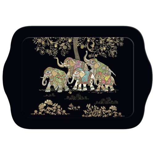 Mini Plateau Vide Poche Rectangulaire Noir Éléphants