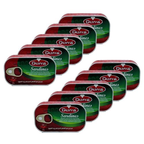 Lot 10x Sardine Piquante À L'huile De Soja - Boîte 125g
