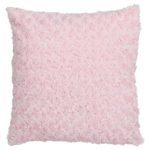 Coussin Imitation Fourrure "Bouclée" 45x45cm Rose