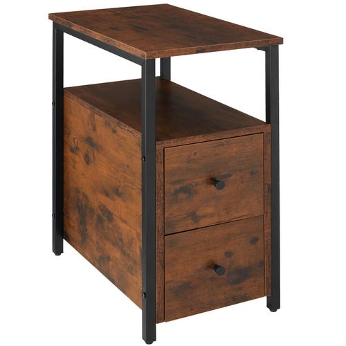 Table De Chevet Tullamore 49,5x30x61,5cm - Bois Foncé Industriel