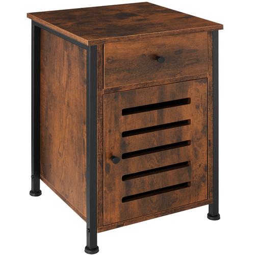 Table De Chevet Waterford 40x42x60,5cm - Bois Foncé Industriel