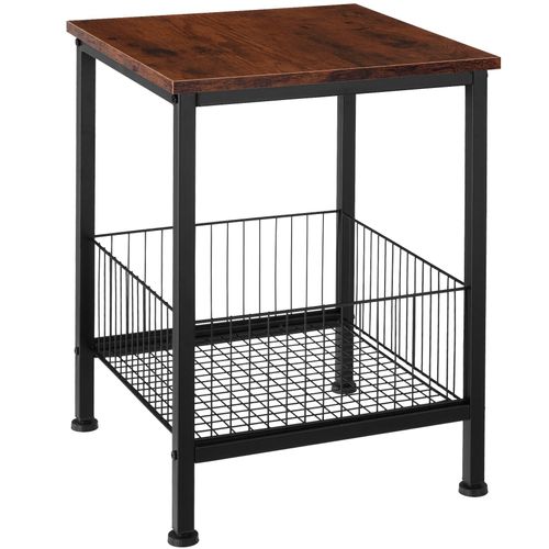 Table D'appoint Grimsby 40x40x55,5cm - Bois Foncé Industriel