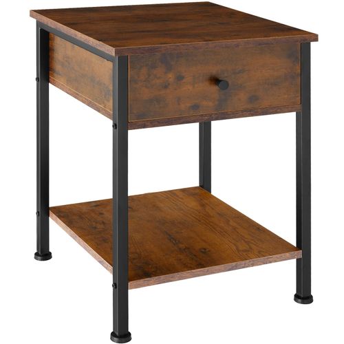 Table De Chevet Bradford 40x40x55,5cm - Bois Foncé Industriel
