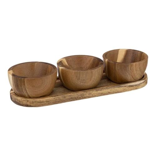 Set Apéritif 4 Pièces "Alicante" 30cm Marron