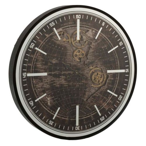 Horloge Murale "Mappemonde" 48cm Or & Noir