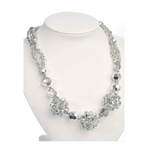 Collier Déco avec Boules "Cristal" 18cm Gris