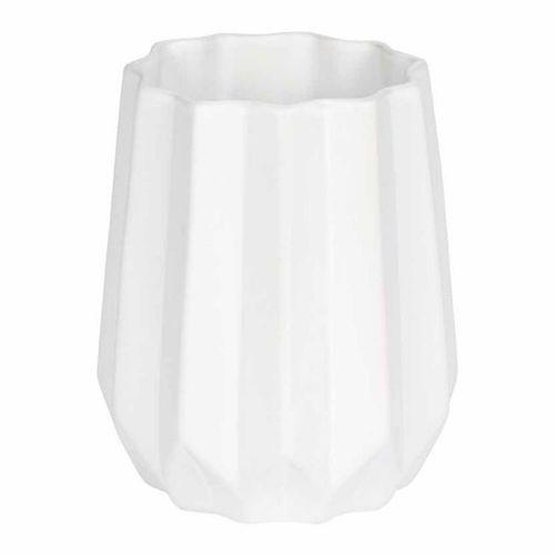 Paris Prix - Vase Déco En Céramique "origami" 15cm Blanc