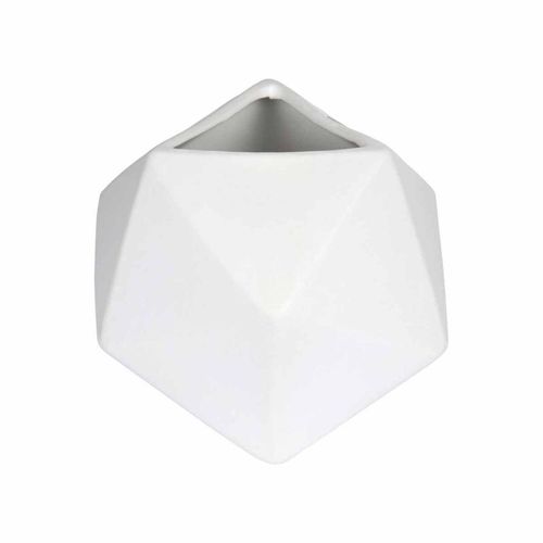 Paris Prix - Vase Déco En Céramique "geometrik" 19cm Blanc