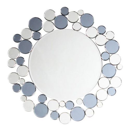 Paris Prix - Miroir Mural Design "bubble" 80cm Gris & Argent