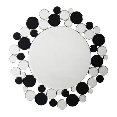 Paris Prix - Miroir Mural Design "bubble" 80cm Argent & Noir