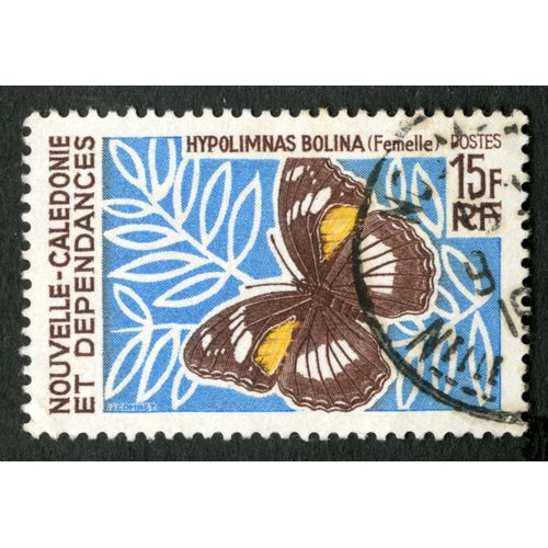 Timbre Oblitéré Nouvelle-Calédonie Et Dépendances,Hypolimnas Bolina,Femelle,Rf,Postes,Combet,15f