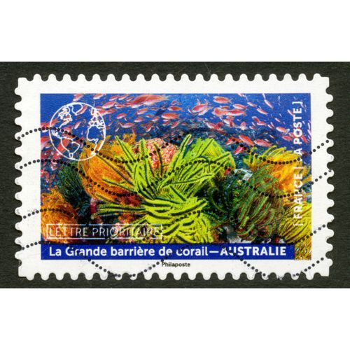 Timbre Oblitéré La Grande Barrière De Corail - Australie,France,La Poste,Lettre Prioritaire
