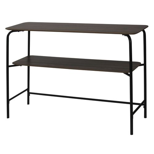 Console En Mdf Et Métal 2 Étages - L.110 X H.77,5cm - Marron Et Noir