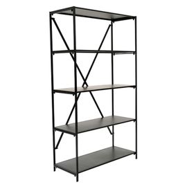 Bibliothèque Design 5 Plateaux De Rangement En Métal H.155 Cm - Noir