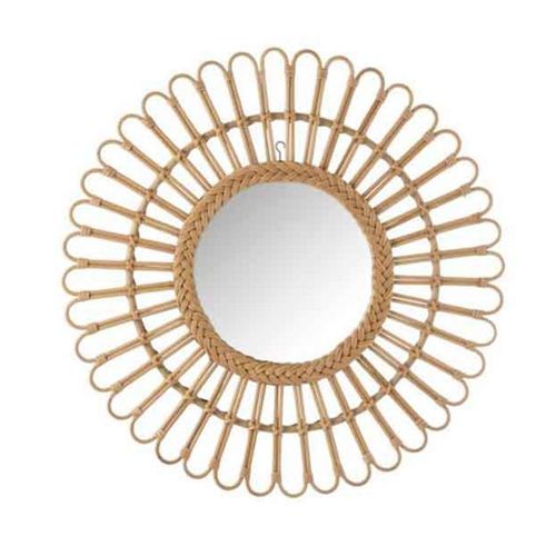 Paris Prix - Miroir Mural Déco En Rotin "ellen" 60cm Naturel