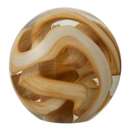 Paris Prix - Presse-papier En Verre "guirlande" 10cm Marron