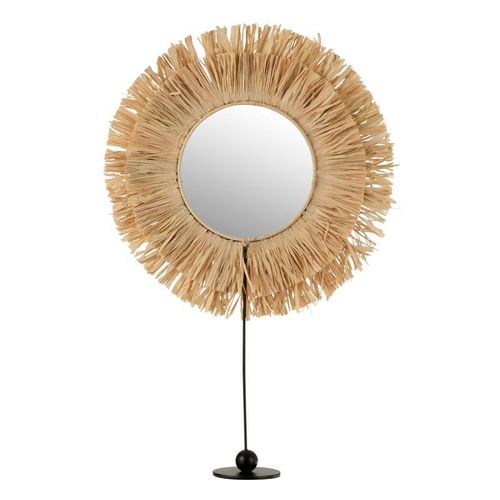 Miroir sur Pied en Rotin Déco "Raphia" 51cm Naturel