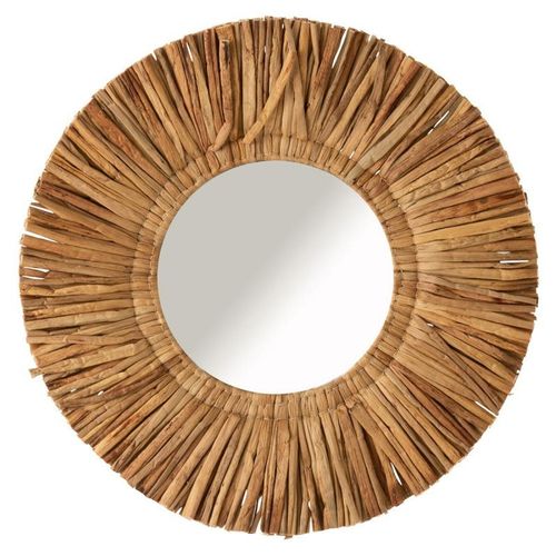 Miroir Mural Rond "Maurice" 64cm Naturel