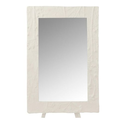 Miroir Mural Design "Relief Fleur" 61cm Blanc