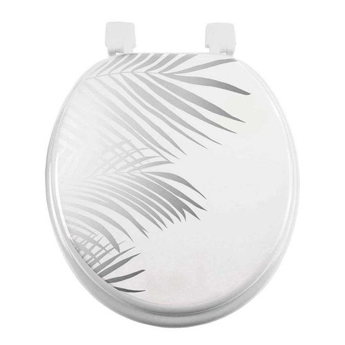 Abattant WC Imprimé "Orbella" 47cm Blanc & Argent