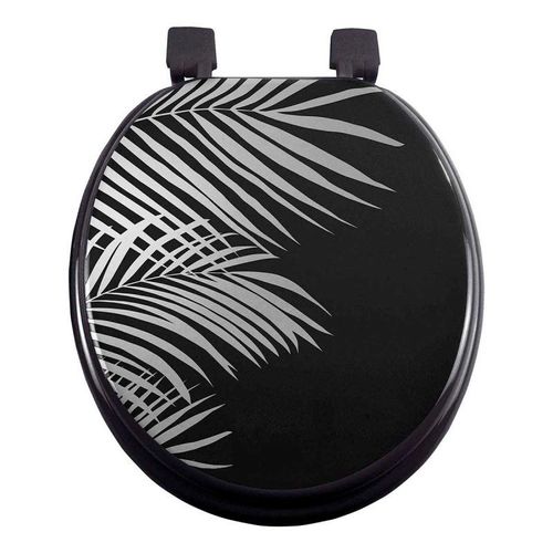 Abattant WC Imprimé "Orbella" 47cm Noir & Argent