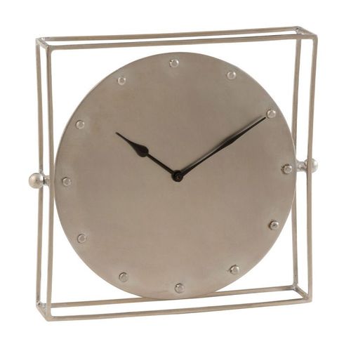 Paris Prix - Horloge à Poser Orientable "rétro" 33cm Argent