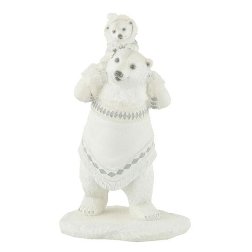 Paris Prix - Statuette Déco "ours Polaire Ourson" 31cm Blanc