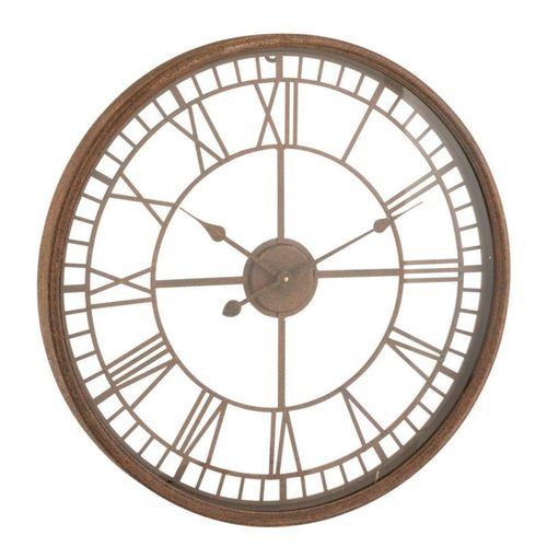 Paris Prix - Horloge Murale Design "métal & Verre" 67cm Rouille