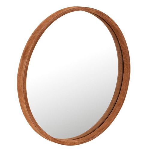 Paris Prix - Miroir Mural Design En Cuir "tortu" 60cm Cognac