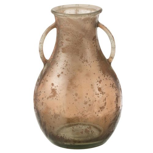 Paris Prix - Vase Design En Verre "puisa" 32cm Marron
