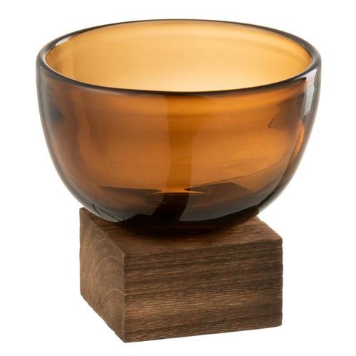 Paris Prix - Vase Sur Pied Design "bezu" 12cm Marron