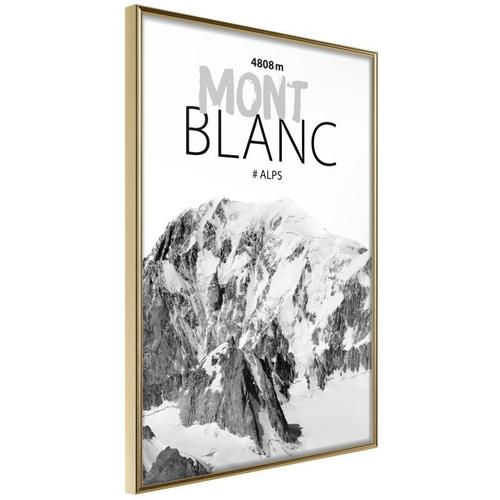 Paris Prix - Affiche Murale Encadrée "Peaks Of The World Mont Blanc" 40 X 60 Cm Or