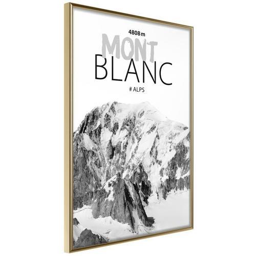 Paris Prix - Affiche Murale Encadrée "Peaks Of The World Mont Blanc" 20 X 30 Cm Or