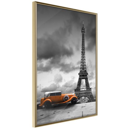 Paris Prix - Affiche Murale Encadrée "Under The Eiffel Tower" 20 X 30 Cm Or