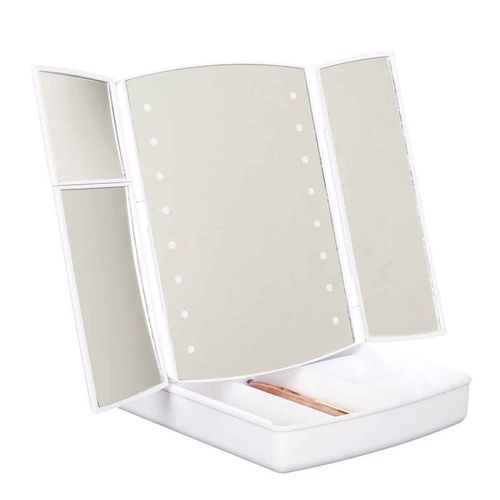Paris Prix - Miroir Led "tiroir De Rangement" 24cm Blanc