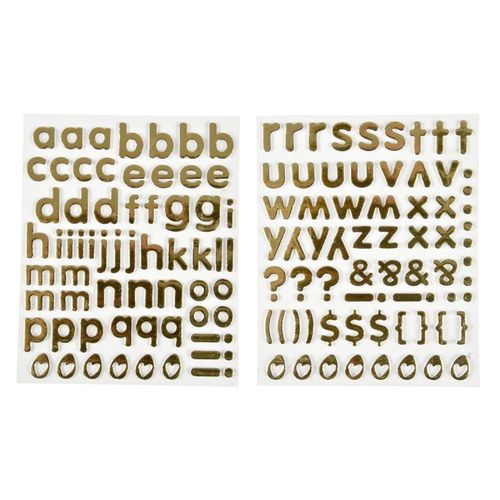 Paris Prix - Lot De 2 Planches De Stickers "alphabet" 2cm Or