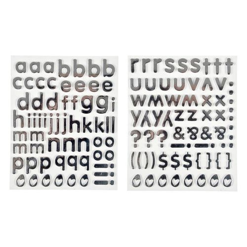 Paris Prix - Lot De 2 Planches De Stickers "alphabet" 2cm Argent