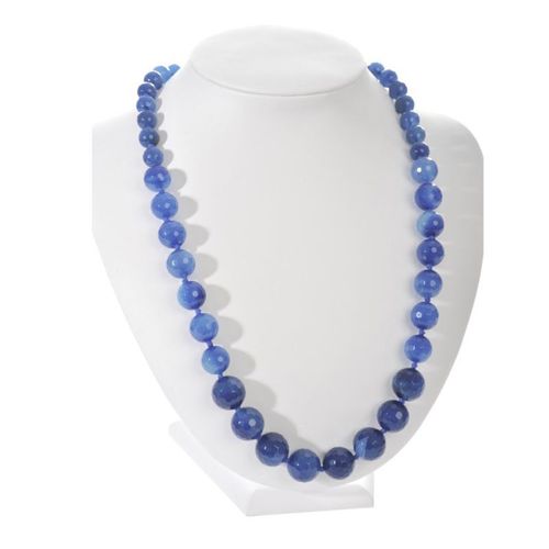 Paris Prix - Collier Design "agate" 18cm Bleu