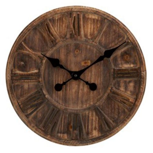 Paris Prix - Horloge Murale Bois "chiffres Romains" 40cm Naturel