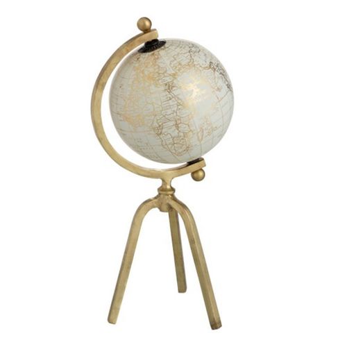 Paris Prix - Globe Déco "trépied" 40cm Or & Blanc