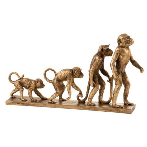 Paris Prix - Statuette Déco "singe Evolution" 43cm Or