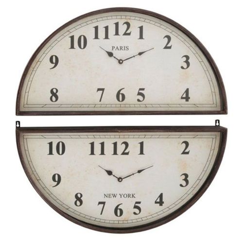 Paris Prix - Horloge Murale Déco "2 Parties" 77cm Noir