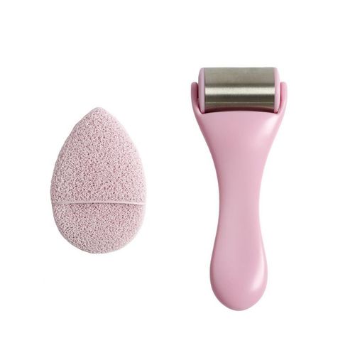 Paris Prix - Rouleau De Massage Visage "fraîcheur" 18cm Rose