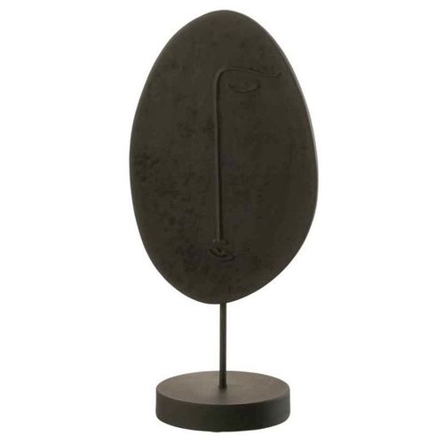 Paris Prix - Statuette Déco Sur Socle "tête Plate" 46cm Noir