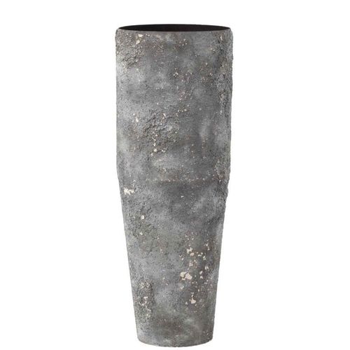 Paris Prix - Vase Cylindrique En Métal "effy" 70cm Gris