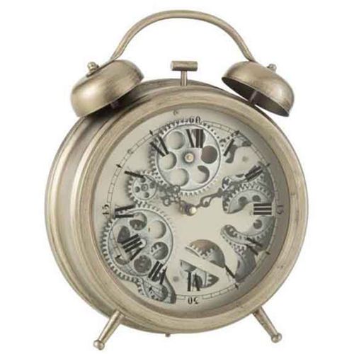 Paris Prix - Réveil à Poser Vintage "mécanisme" 33cm Argent