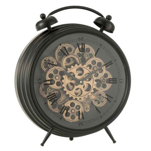 Paris Prix - Réveil à Poser Vintage "mécanisme" 47cm Noir