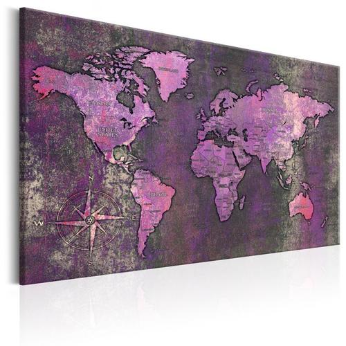 Paris Prix - Tableau Imprimé "amethyst Map" 40 X 60 Cm