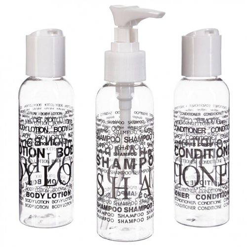 Set de 3 Flacons "Voyage" 13cm Transparent